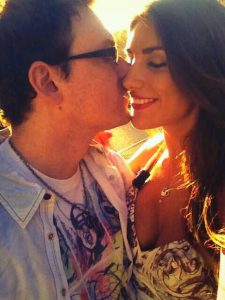Wheeler's cyberbullying target, August Ames (right) with her husband, Kevin Moore