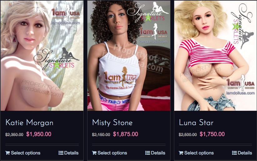 823px x 516px - Sex Bots by 1AM USA Modeled after Porn Stars Misty Stone, Katie Morgan and  Luna Star - Mike South
