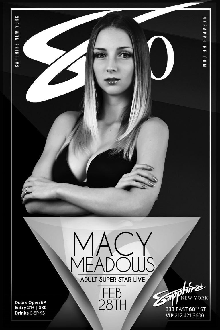 Macy Meadows To Make Feature Dancing Debut at NYC’s Sapphire 60 Friday, Feb 28